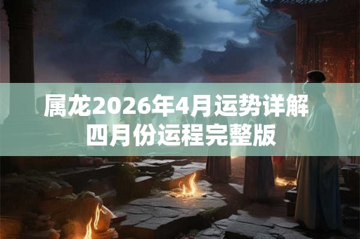 属龙2026年4月运势详解 四月份运程完整版