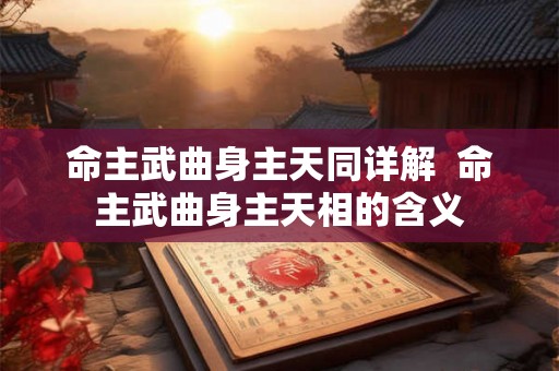 命主武曲身主天同详解 命主武曲身主天相的含义 命主武曲身主天同详解 命主武曲身主天相的含义