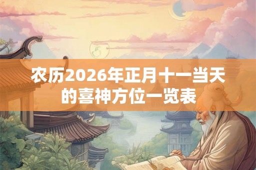 农历2026年正月十一当天的喜神方位一览表