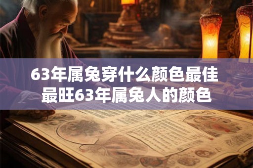 63年属兔穿什么颜色最佳 最旺63年属兔人的颜色