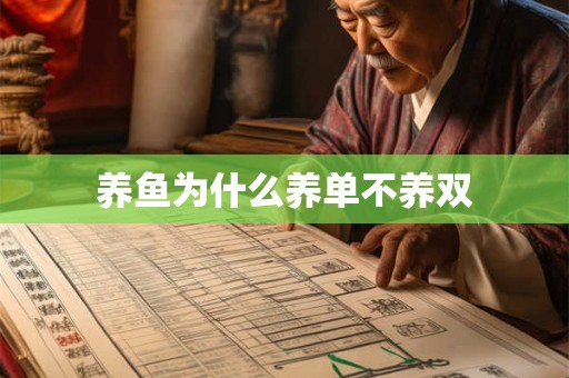 养鱼为什么养单不养双 养鱼为什么养单不养双