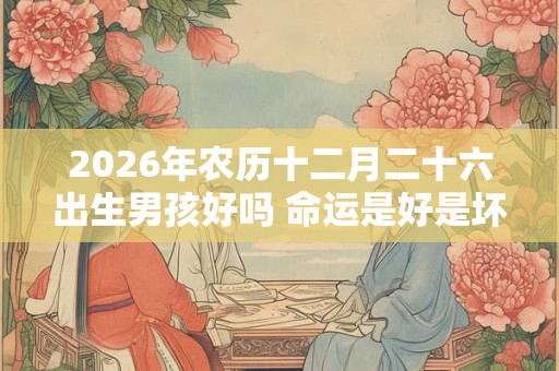 2026年农历十二月二十六出生男孩好吗 命运是好是坏