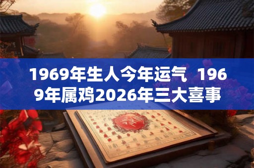 1969年生人今年运气  1969年属鸡2026年三大喜事