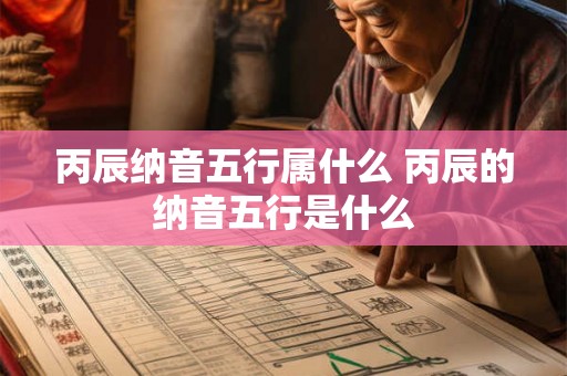 丙辰纳音五行属什么 丙辰的纳音五行是什么