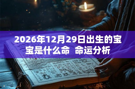 2026年12月29日出生的宝宝是什么命  命运分析