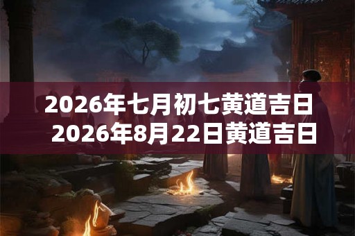 2026年七月初七黄道吉日  2026年8月22日黄道吉日查询