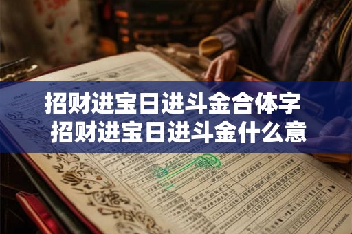 招财进宝日进斗金合体字 招财进宝日进斗金什么意思 招财进宝日进斗金合体字 招财进宝日进斗金什么意思