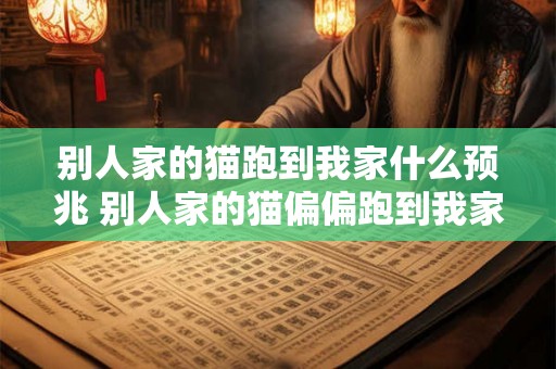 别人家的猫跑到我家什么预兆 别人家的猫偏偏跑到我家是什么原因