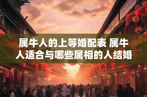 属牛人的上等婚配表 属牛人适合与哪些属相的人结婚
