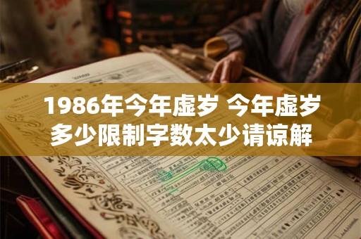 1986年今年虚岁 今年虚岁多少限制字数太少请谅解