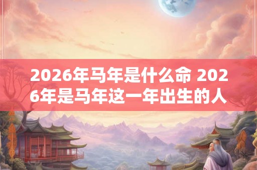 2026年马年是什么命 2026年是马年这一年出生的人是属龙的那么他们的命运如何