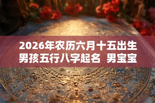 2026年农历六月十五出生男孩五行八字起名  男宝宝名字推荐