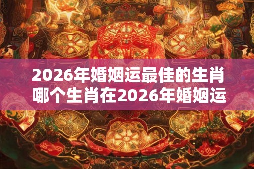 2026年婚姻运最佳的生肖 哪个生肖在2026年婚姻运最佳