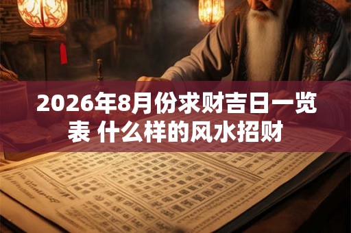 2026年8月份求财吉日一览表 什么样的风水招财