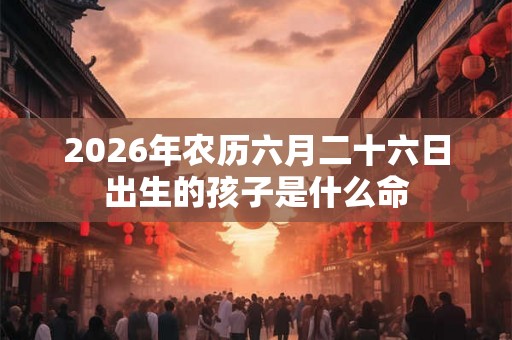 2026年农历六月二十六日出生的孩子是什么命