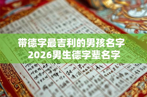 带德字最吉利的男孩名字 2026男生德字辈名字 带德字最吉利的男孩名字 2026男生德字辈名字