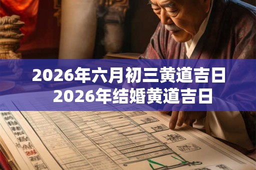 2026年六月初三黄道吉日  2026年结婚黄道吉日