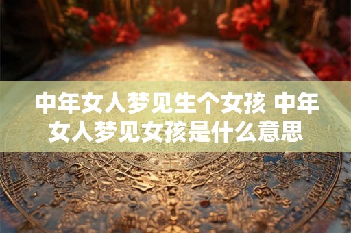 中年女人梦见生个女孩 中年女人梦见女孩是什么意思