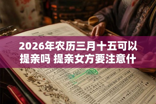 2026年农历三月十五可以提亲吗 提亲女方要注意什么 2026年农历三月十五可以提亲吗 提亲女方要注意什么