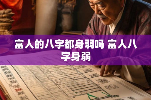 富人的八字都身弱吗 富人八字身弱 富人的八字都身弱吗 富人八字身弱