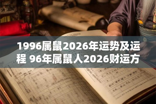 1996属鼠2026年运势及运程 96年属鼠人2026财运方位