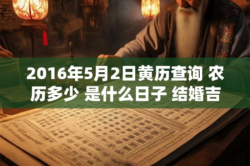 2016年5月2日黄历查询 农历多少 是什么日子 结婚吉时