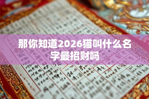 那你知道2026猫叫什么名字最招财吗