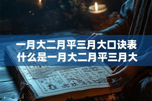一月大二月平三月大口诀表 什么是一月大二月平三月大的口诀