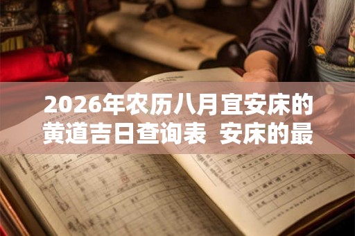 2026年农历八月宜安床的黄道吉日查询表  安床的最佳吉日