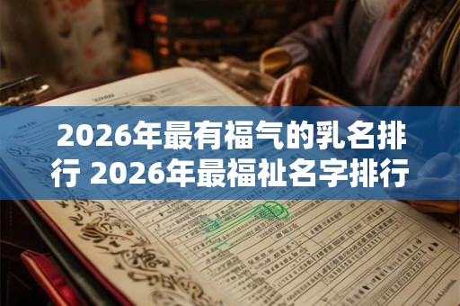 2026年最有福气的乳名排行 2026年最福祉名字排行榜