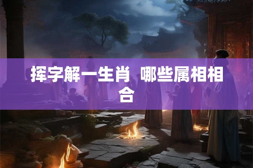 挥字解一生肖  哪些属相相合