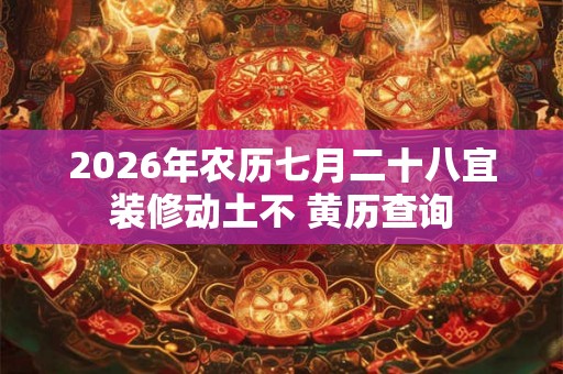2026年农历七月二十八宜装修动土不 黄历查询