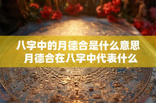 八字中的月德合是什么意思  月德合在八字中代表什么