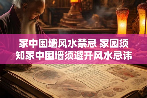 家中围墙风水禁忌 家园须知家中围墙须避开风水忌讳