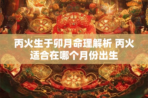 丙火生于卯月命理解析 丙火适合在哪个月份出生