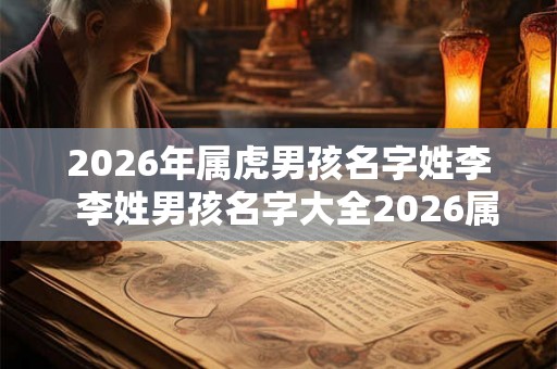2026年属虎男孩名字姓李  李姓男孩名字大全2026属虎