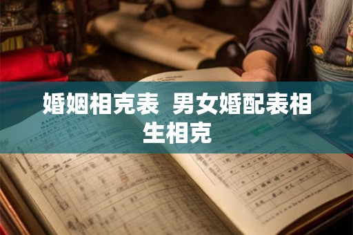 婚姻相克表  男女婚配表相生相克