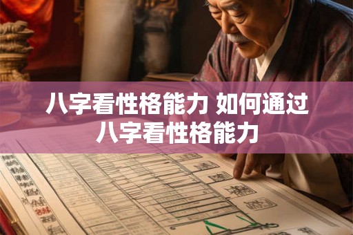 八字看性格能力 如何通过八字看性格能力