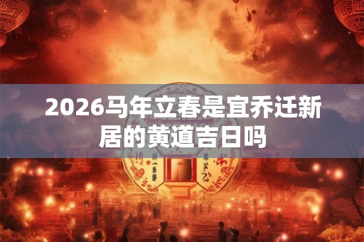 2026马年立春是宜乔迁新居的黄道吉日吗