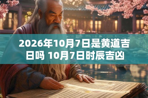 2026年10月7日是黄道吉日吗 10月7日时辰吉凶