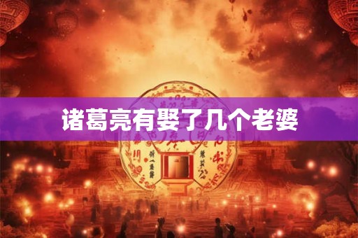 诸葛亮有娶了几个老婆 诸葛亮有娶了几个老婆