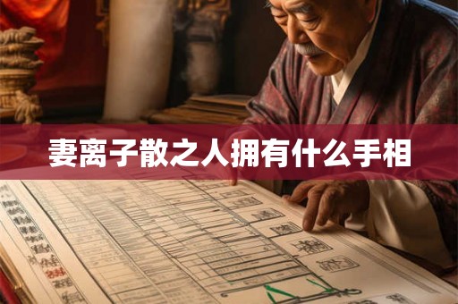 妻离子散之人拥有什么手相