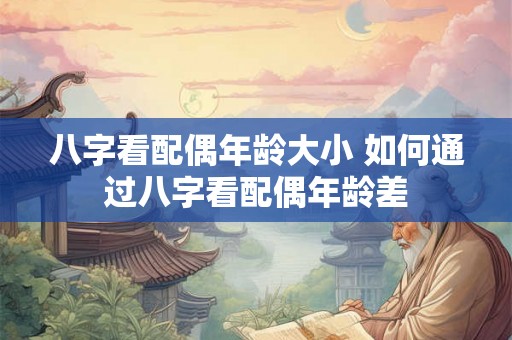 八字看配偶年龄大小 如何通过八字看配偶年龄差