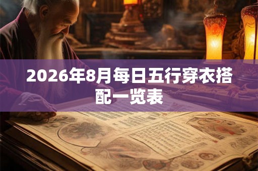 2026年8月每日五行穿衣搭配一览表