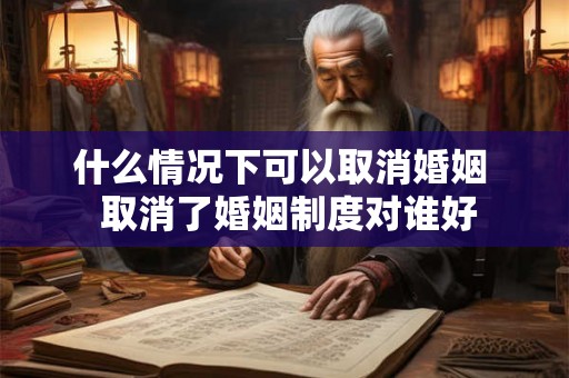 什么情况下可以取消婚姻  取消了婚姻制度对谁好