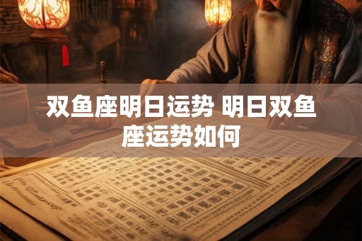 双鱼座明日运势 明日双鱼座运势如何