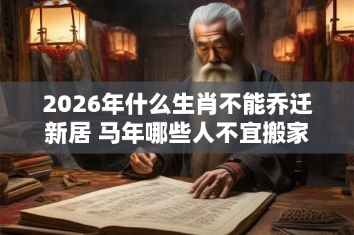 2026年什么生肖不能乔迁新居 马年哪些人不宜搬家