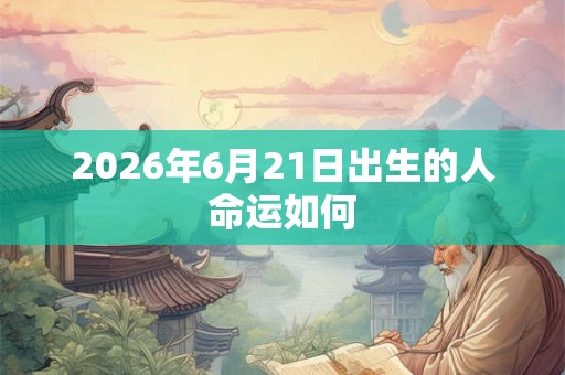 2026年6月21日出生的人命运如何