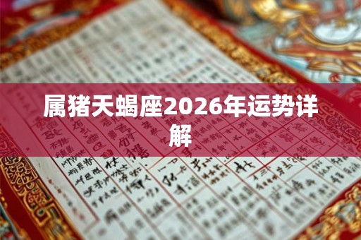 属猪天蝎座2026年运势详解