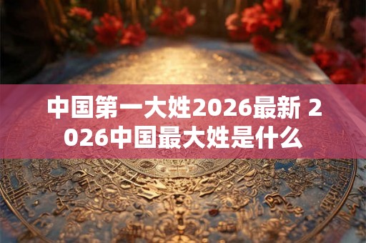 中国第一大姓2026最新 2026中国最大姓是什么